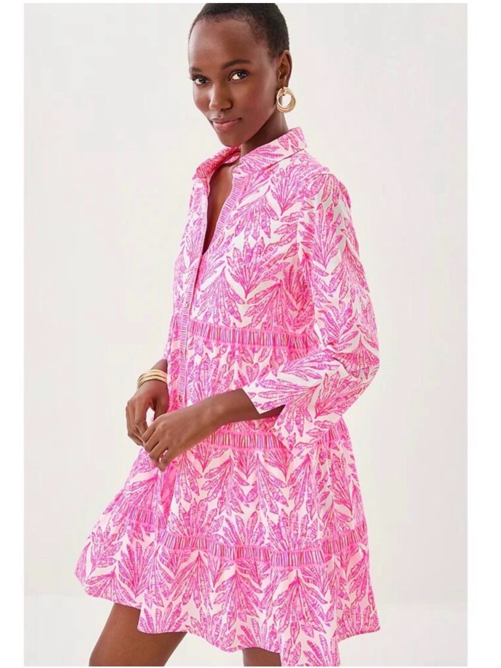 Lilly Pulitzer Pink Angie Dress in Shady Babe Engineered - Picture 3 of 5